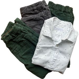 Bundle Outfit - 3 x H&M corduroy pants and 1 x Zara button up shirt, Size 6/6x